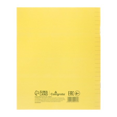 Notebook 48 sheets, in a ruler, a plastic cover, with an alphabet, an offset block, yellow-6
