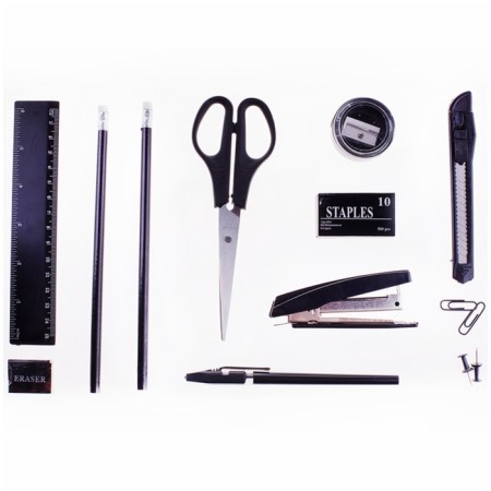 Set of desktop stationery 12 items OfficePace "Russian slides", rotating, black-4