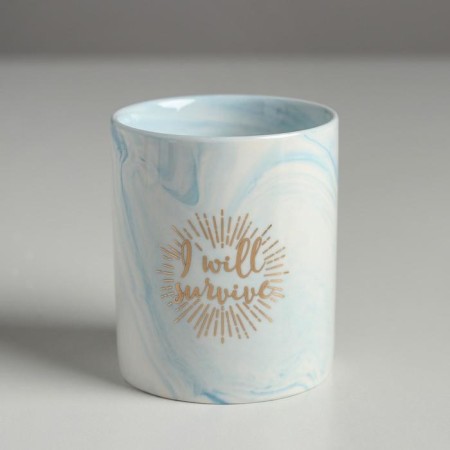 Ceramic glass with embossing, I Will Survive, 8 x 9.5 cm-3