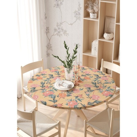 Tables on the table "Flower weaving", round, oxford, elastic band, size 140x140 cm, diameter 105-120 cm-2