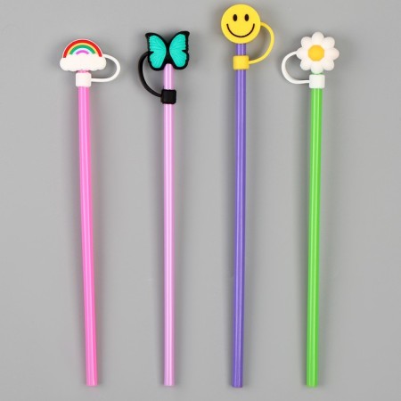 Tubes for cocktail "Summer", set 4 pcs, color mix-1