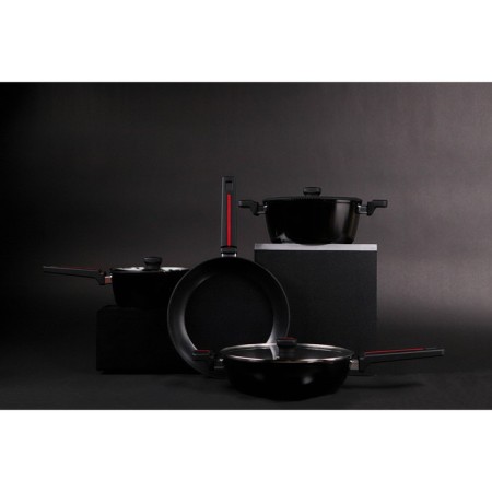 Magistro flame pan, d = 28 cm, h = 7.5 cm, with a glass lid, a Soft-Touch handle, anti-stick coating, induction-8
