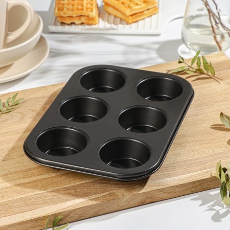 The form for baking the share "Jacqueline. Circle ”, 26.5 × 18.5 × 2.5 cm (6.5 × 5cm), 6 cells, anti -stick coating