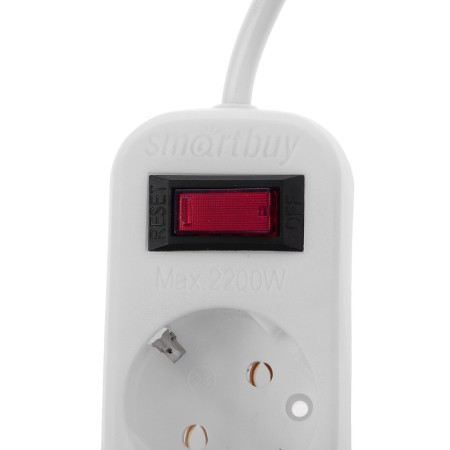 Smartbuy network filter, 5 outlets, 5 m, 10 A, 2200 W, s/c, white-1