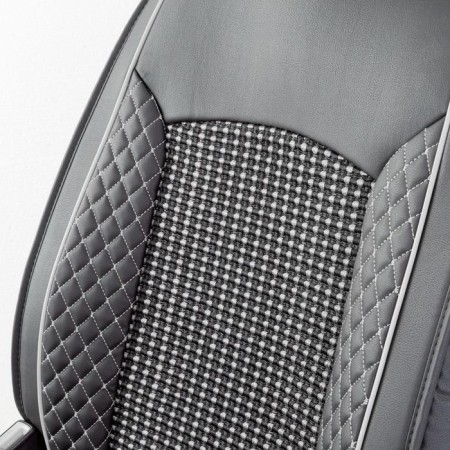 Frame caps for the front seats Car Performance, 2 pcs, eco-leather, black and gray-5