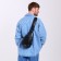 Male sling bag made of artificial leather, with USB, black color