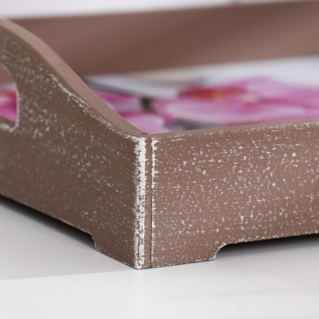 Wooden tray for breakfast "Orchid" 43x27.5x7 cm-2