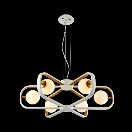 Avola chandelier, 6x40W G9, white color, gold-2