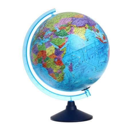 Political "Day and Night" globe, diameter 250 mm, interactive, political + starry sky, backlight from batteries, with glasses