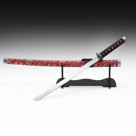 Souvenir weapon "Katana on the stand", Flower pattern on the scabbard, 89cm