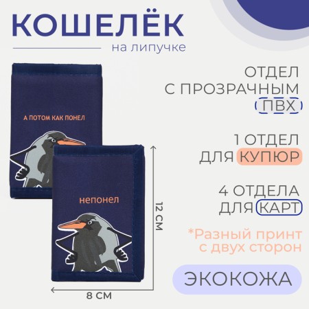 Velcro wallet, blue color