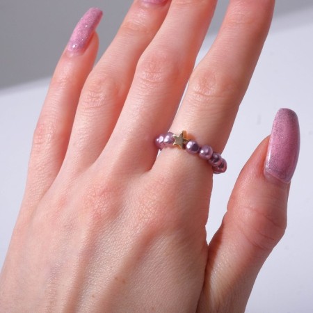 Ring "Star", color golden purple, dimensionless-1
