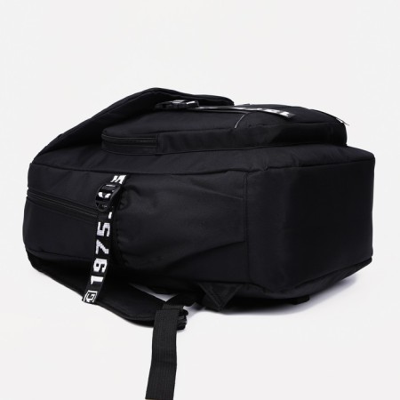 A backpack with a zipper, 2 external pockets, black color-2