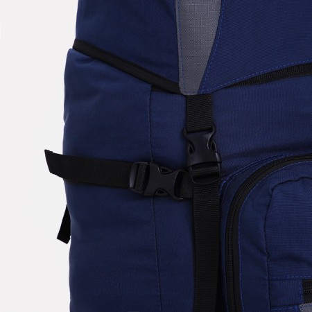 Tourist backpack, TAIF, 120 l, cord department, outer pocket, 2 side nets, blue/gray color-3