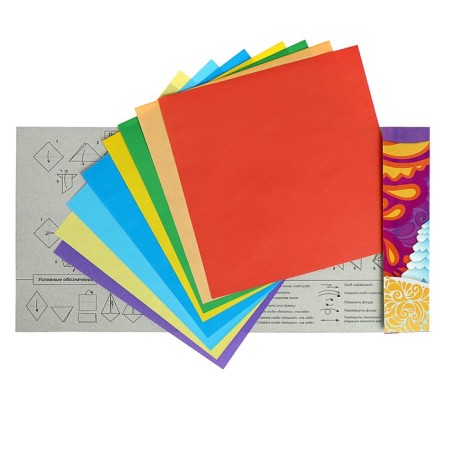 Color paper for origami A5, 20 x 20 cm, 8 sheets, 8 colors "origami", in the folder-2