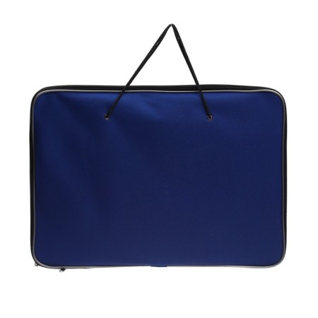 Folder for drawings and drawings A3, 470 x 340 x 20 mm with handles, textile, inner pocket "Creativity" Blue-1