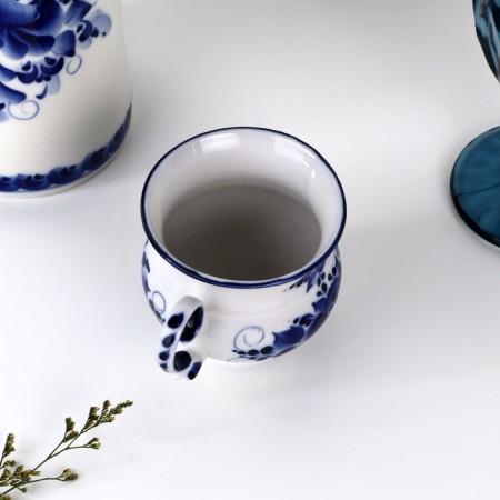 Cup "Bud", 10x8x8 cm, gzhel-2