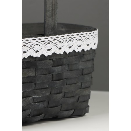 Wicker basket 22 x 17 x 11 cm, handle h = 16, gray with Bahram-4