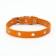 Single-layer leather collar with corrugated eyelets, dimensionless, 50 x 2 cm, Osh 36-44 cm, red 70059