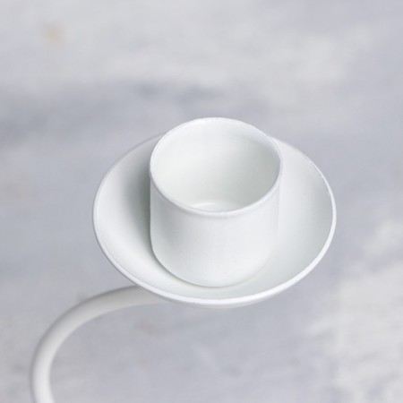 Summary Metal for 1 candle "Mona", 14x7.3 cm, white-3