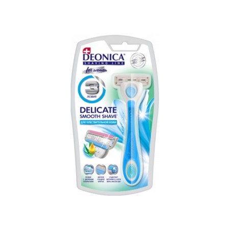 DEONICA for Women razor, for sensitive skin, 3 blades, with a replaceable cassette