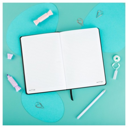 Note book A5 80 sheets in a line, leatherette, meshu "ic", a solid cover, embossing foil, cutting, block offset-2