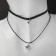 Choker "Two threads" bead, white color, 35cm