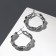 Ring Earrings "Two lines" Hiring, Color Silver, D = 2.5 cm