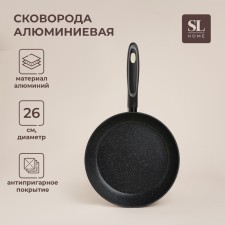 The pan -aluminum pan with anti -stick coating is SL Home, D = 26, H = 4.9 cm, Black Color Black