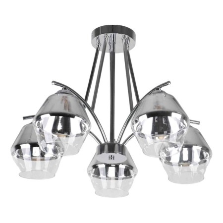Lamp Ceiling Economy light 13161/5CR CR+CL, 5x60W, E27, 39x54x54 cm, chromium color