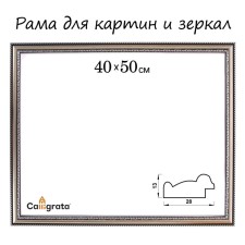 Frame for paintings (mirrors) 40 x 50 x 2.8 cm, plastic, calligrata 6448, silver