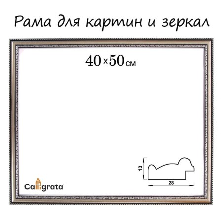 Frame for paintings (mirrors) 40 x 50 x 2.8 cm, plastic, calligrata 6448, silver