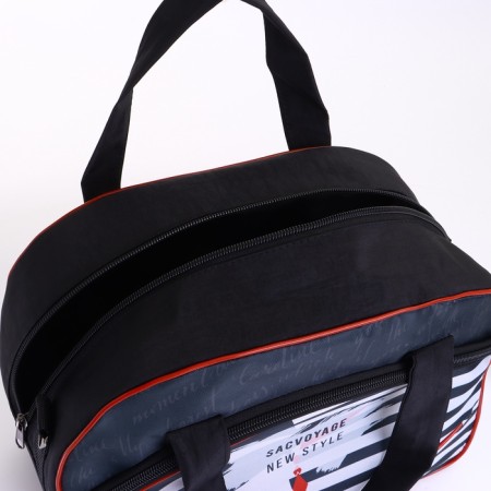 Small Small suitcase 20 "with a bag, a lightning department, with an extension, the color is black-11