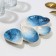 Menzhitsa ceramic "sea shell", 12 x 20 cm, white-blue color