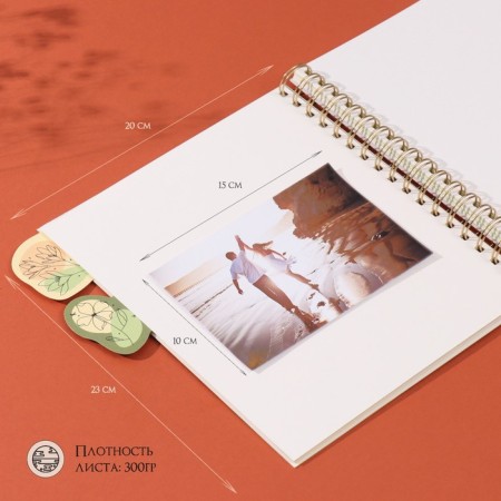 Photo album on spirals 20 sheets "Ballerins and flowers" volumetric element + 4 tabs 24x24 cm-7