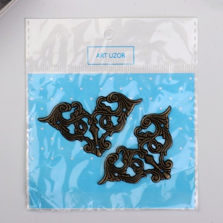 Metal corner "openwork" (set 2 pcs) 4.5x4.5 cm-3