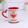 Sublimation mug "Goddess", with a curly handle, the bottom of the red color