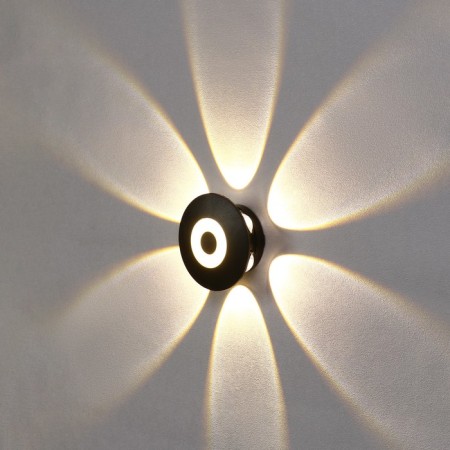 Facade lamp “Iskra”, FSD-053, 8 W, 3000k, 6 rays, IP65, 220 V, plastic, black-1