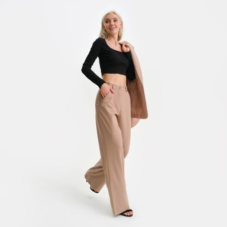Women's straight pants MIST R.48, beige-3