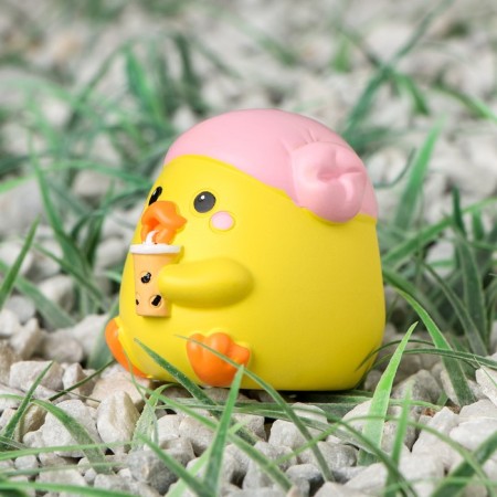 Duckling on the car panel, duck, yellow-1