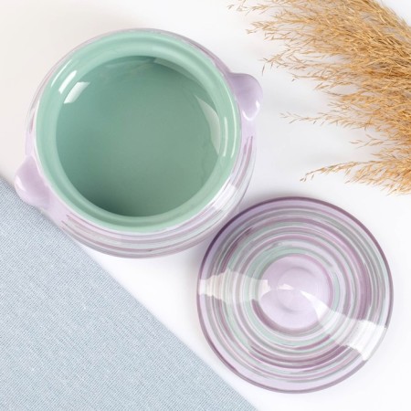 Ceramic pot for baking "Tandy" 0.5l / 13x9.5cm, lavender-2