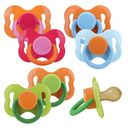 Nipple - Latex classic "bow" dummy, from 0 months, mixtures, set 2 pcs.-1