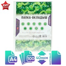 A4, 40 microns, calligrata, matte, vertical, 100 pieces