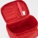 A cosmetic bag with a zipper, with a mirror, the color is red