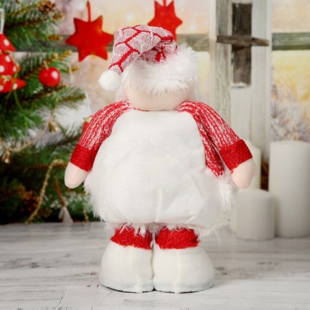 Soft toy "Santa Claus in a magnificent fur coat" 19*55 cm (folded 37 cm), red-white-3