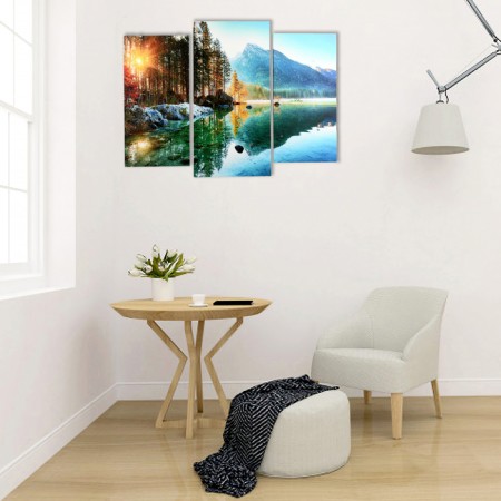 Modular picture "Mountain Lake" (2-25x50, 30x60 cm) 60x80 cm-3