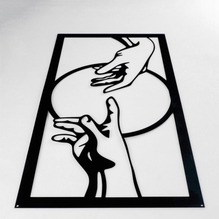Metal panel "hand to hand" 60x30 cm-2