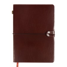 Dated diary 2025, A5 168 sheets, Devente. Saltos, soft leatherette cover, perforation, liesse, block 70, brown