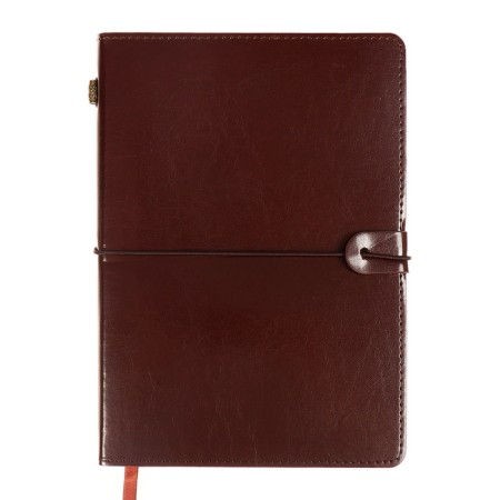 Dated diary 2025, A5 168 sheets, Devente. Saltos, soft leatherette cover, perforation, liesse, block 70, brown