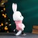 New Year's piggy bank "Hare Skier" Bely, 27cm
